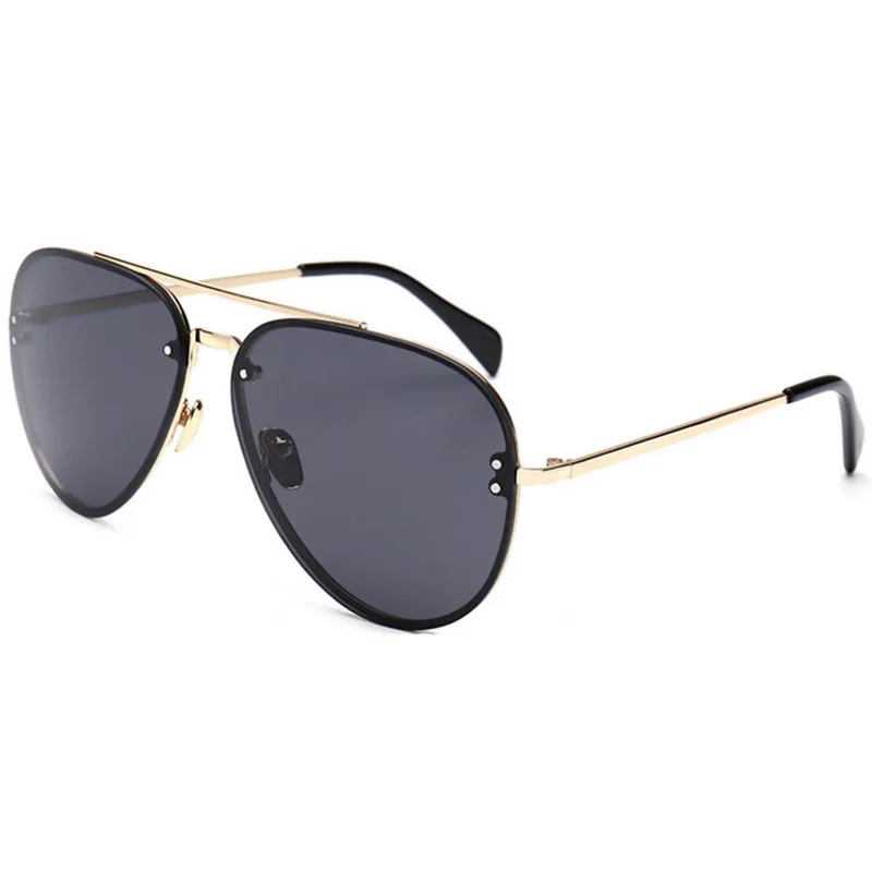 Aviator Sunglasses by Designer - Gold Frame / Smoke Lens